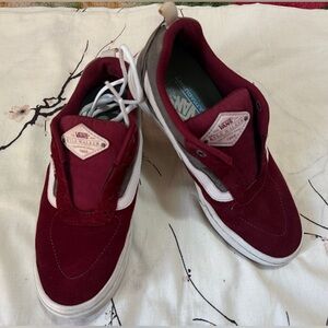Vans Burgundy and White Men's Sneakers/SZ 7